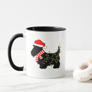 Mug Chien écossais de Noël avec lumières