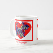 Mug Chien écossais Silhouette Valentines Jour Coeur ro (Devant gauche)