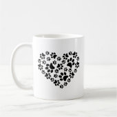 Mug Chien Empreinte de patte café Mug, Chien coeur Emp (Gauche)