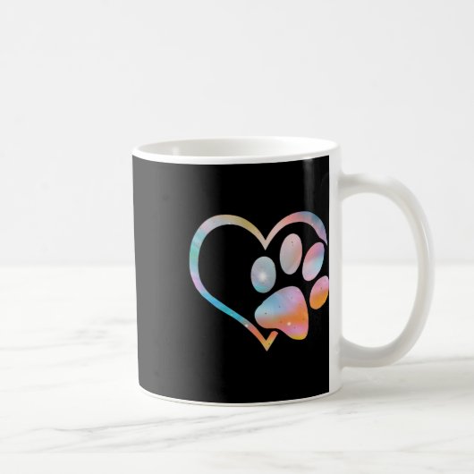 Mug Chien Empreinte de patte Psychedelic Tie Dye Angla (Droite)