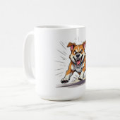 Mug Chien en Course Féroce – Illustration de Puissance (Devant gauche)