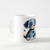 Mug Chien en patchwork de denim (Devant gauche)