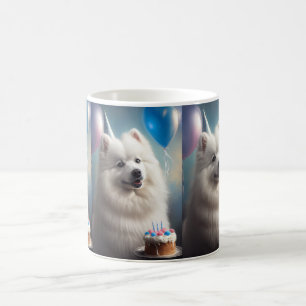 Mug Chien esquimau américain avec ballons anniversaire