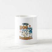 Mug Chien est sonnette aboiement Blanc Bleu_1 (Centre)