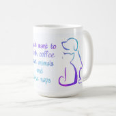 Mug Chien et Chat - Boire du café - Sauvez les animaux (Devant droit)