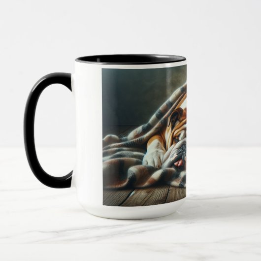 Mug chien et chat faisant la sieste ensemble. (Gauche)