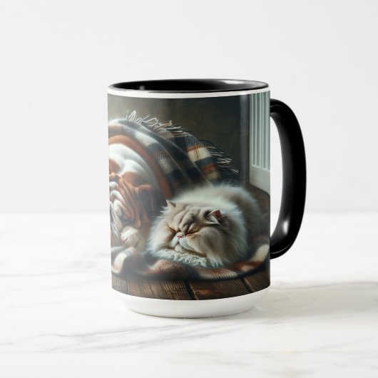Mug chien et chat faisant la sieste ensemble. (Devant droit)