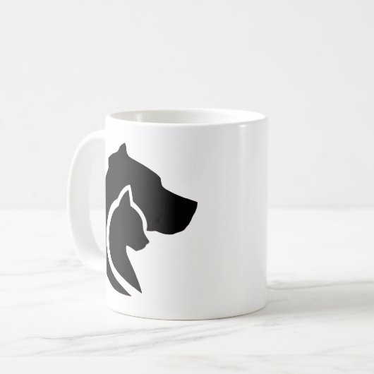 Mug Chien et chat noir et blanc (Devant gauche)