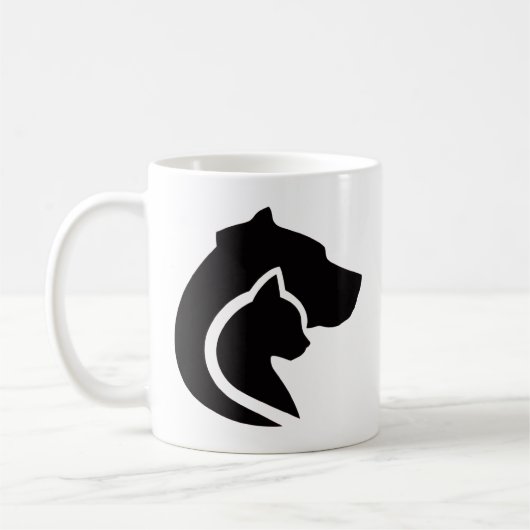 Mug Chien et chat noir et blanc (Gauche)