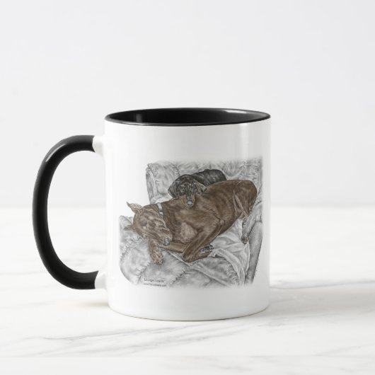 Mug Chien et chiot de Doberman (Gauche)