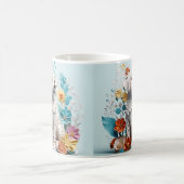 Mug Chien et fleurs blanc pastel imprimé 3D (Centre)