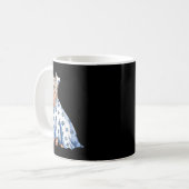 Mug Chien fantôme d'Halloween avec fleurs drôle d'Hall (Devant gauche)