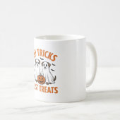 Mug Chien Fantôme Drôle Halloween Pas de Farces Juste (Devant droit)