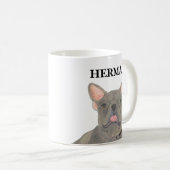 Mug Chien français bleu gris bleu personnalisé (Devant droit)