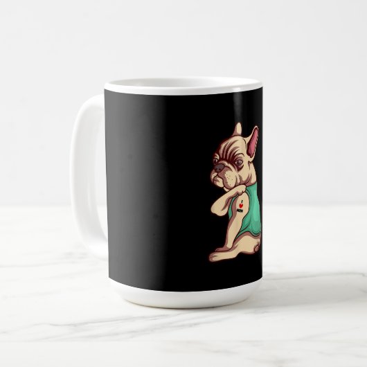 Mug Chien Français Bulldog I Love Maman Tattoo Lover C (Devant gauche)