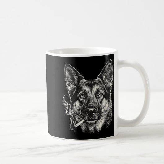 Mug Chien fumant une cigarette Mème drôle de berger al (Droite)