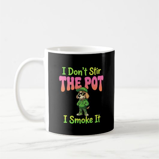 Mug Chien Fumeur de Joint Drôle Stoner (Gauche)