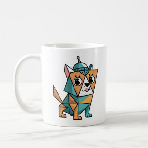 Mug Chien géométrique coloré