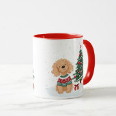Mug Chien Goldendoodle de Noël (Devant droit)