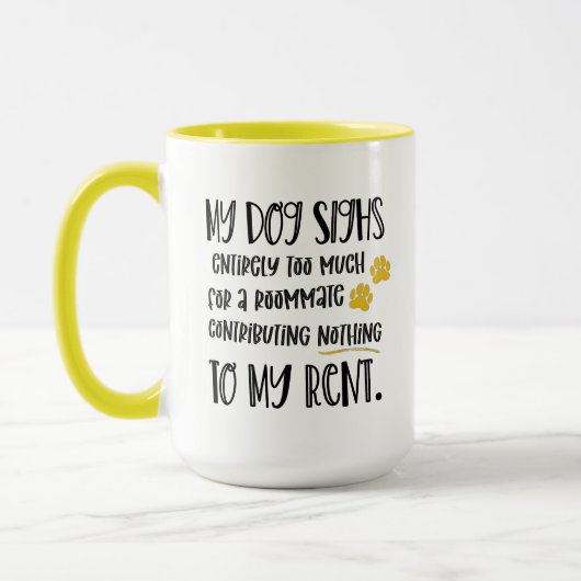 Mug Chien grincheux Drôle Citation avec animal de comp (Gauche)