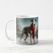 Mug Chien gris à Noël de neige (Gauche)