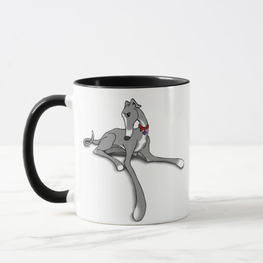 Mug Chien gris avec Poudre et Blanc Tuxedo (Gauche)