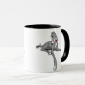 Mug Chien gris avec Poudre et Blanc Tuxedo (Devant droit)