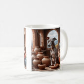 Mug Chien gris italien dans la salle de poterie (Devant droit)