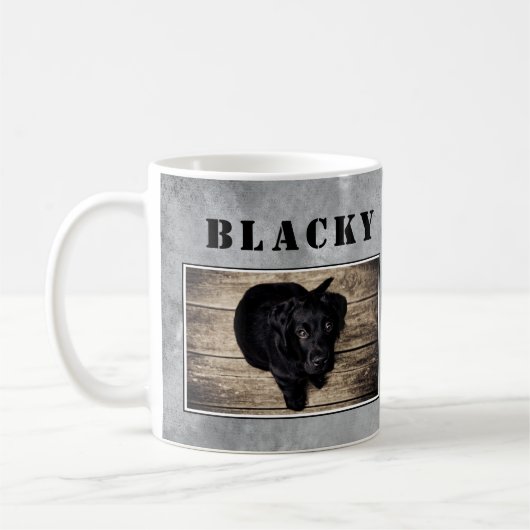 Mug Chien gris moderne Nom de l'animal de compagnie Ph (Gauche)