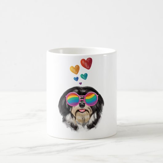 Mug Chien Havanais avec coeur Saint Valentin (Centre)