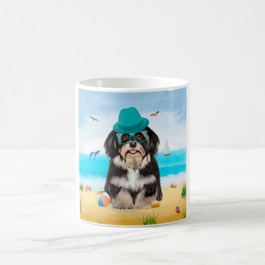 Mug Chien Havanais sur la plage (Centre)