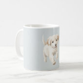 Mug Chien Heureux Blanc Bleu (Devant gauche)