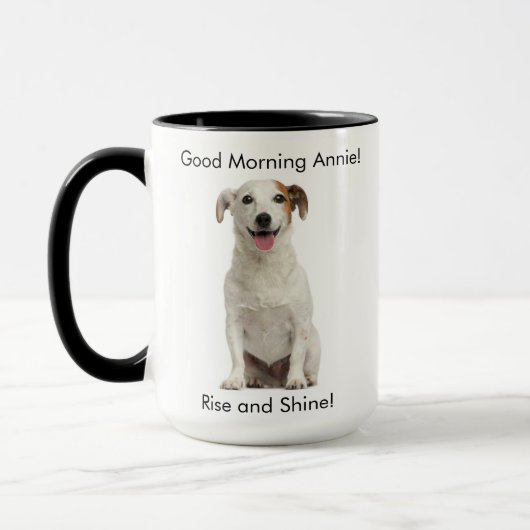Mug Chien heureux personnalisable de Jack Russell (Gauche)