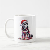 Mug Chien Husky Chiot Noël (Gauche)