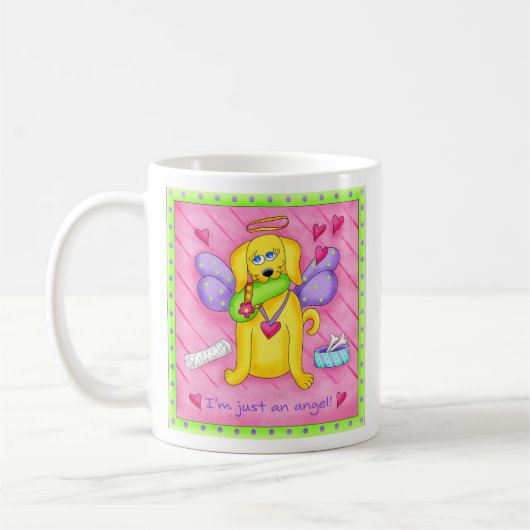 Mug Chien jaune d'or avec chaussure (Gauche)