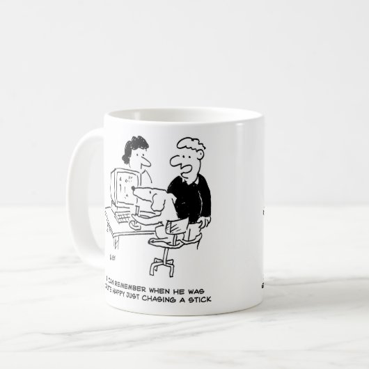 Mug Chien joue à des jeux informatiques (Devant gauche)