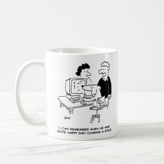 Mug Chien Jouer à des jeux d'ordinateur (Gauche)