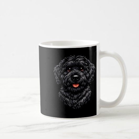 Mug Chien labradoodle noir art mignon doodle chiot pou (Droite)