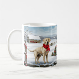 Mug Chien Labrador Retriever dans la neige de Noël