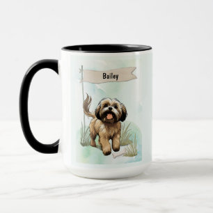 Mug Chien Lhasa Apso Aquarelle Personnalisé