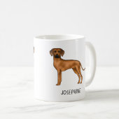 Mug Chien Lion Brun Mignon Rhodesian Ridgeback Avec No (Devant droit)