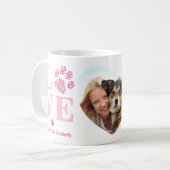 Mug Chien LOVE Heart Photo Personnalisée Animal de com (Devant gauche)