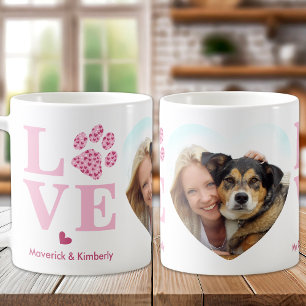 Mug Chien LOVE Heart Photo Personnalisée Animal de com