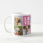 Mug Chien LOVE Personnalisé 7 Photo Collage Empreinte (Gauche)
