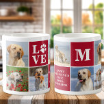 Mug Chien LOVE Photo Collage Custom 7 Saint-Valentin<br><div class="desc">Présentant notre tasse Empreinte de patte d'Amour moderne et élégante, le cadeau parfait de la Saint Valentin pour tout amoureux des chiens! Cette tasse chic comprend un collage photo personnalisé moderne et le message personnalisé valentines jour pour montrer votre amour pour votre ami en fureur. En tant que mère ou...</div>