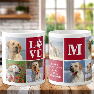 Mug Chien LOVE Photo Collage Custom 7 Saint-Valentin