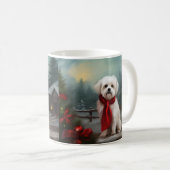 Mug Chien maltais à Noël de neige (Devant droit)