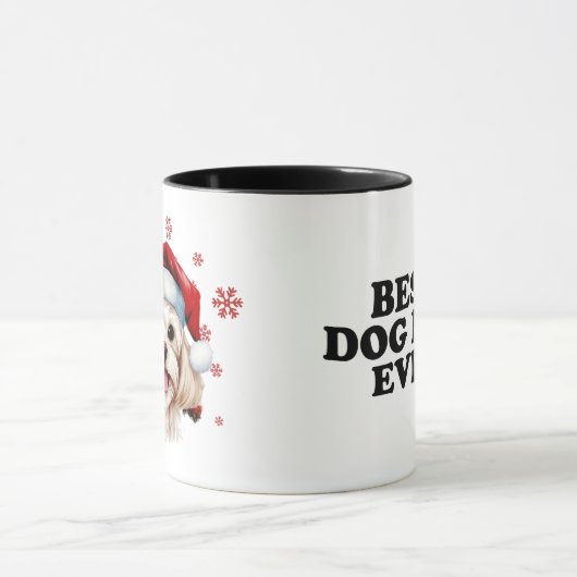 Mug Chien maltais de Noël mignon Personnalisé (Centre)