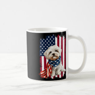 Mug Chien maltais drapeau américain 4 juillet Chien ma
