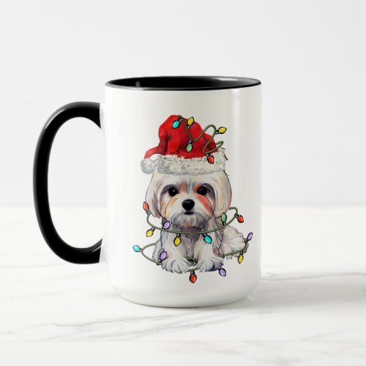 Mug Chien maltais Noël, Chien maltais de Noël (Gauche)
